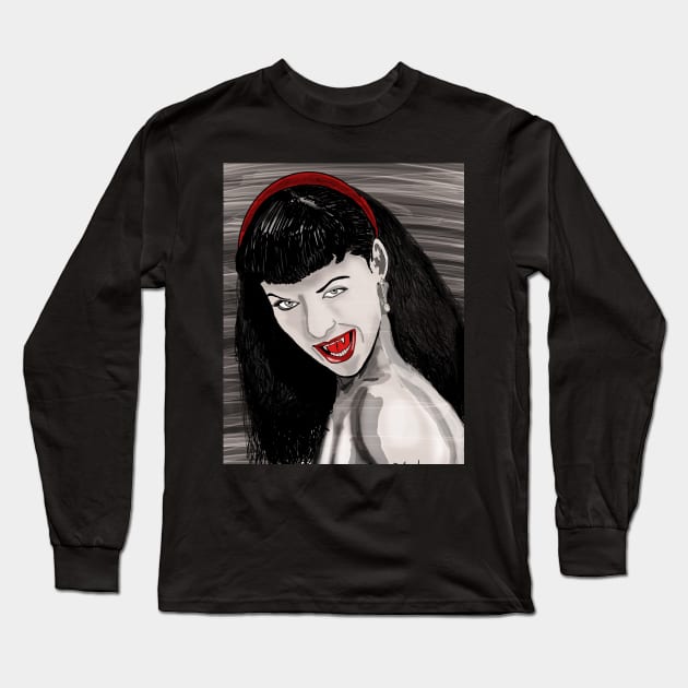 Vampire Bettie Long Sleeve T-Shirt by TL Bugg